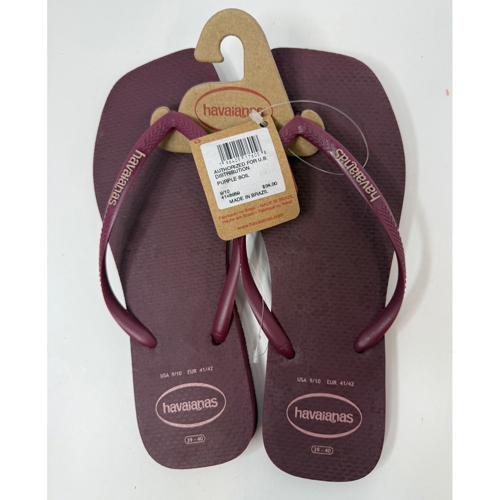 Havaianas Slim Flip Flop Sandals Purple Soil 9/10 Women